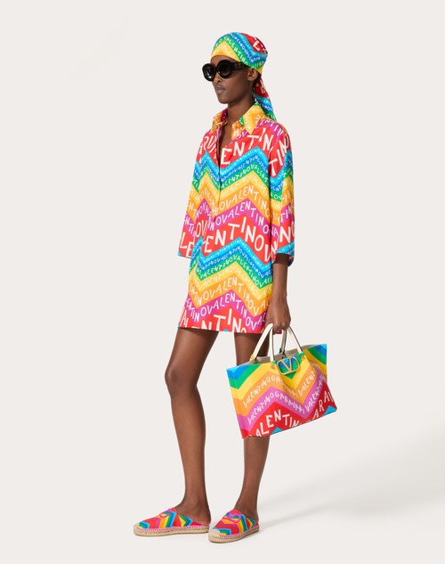 Red Valentino ABITO CORTO IN POPELINE VALENTINO CHEVRON 24 Outlet