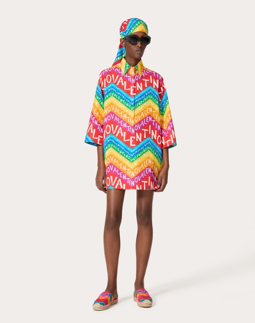 Red Valentino ABITO CORTO IN POPELINE VALENTINO CHEVRON 24 Outlet