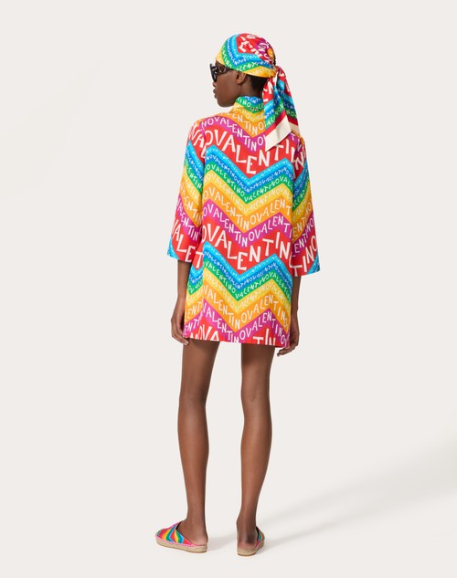 Red Valentino ABITO CORTO IN POPELINE VALENTINO CHEVRON 24 Outlet