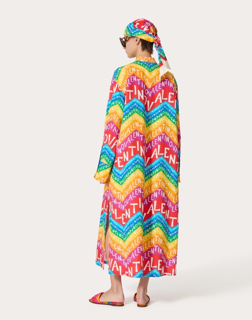 Red Valentino ABITO MIDI IN POPELINE VALENTINO CHEVRON24 In Vendita