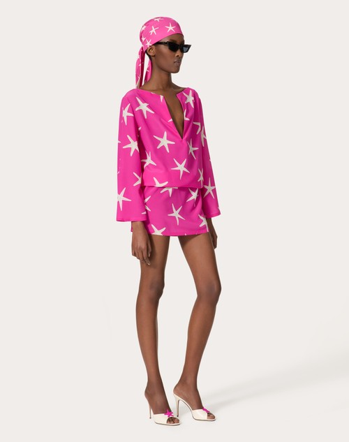 Red Valentino ABITO CORTO IN CREPE DE CHINE STARFISH I Più Venduti