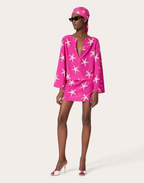Red Valentino ABITO CORTO IN CREPE DE CHINE STARFISH I Più Venduti