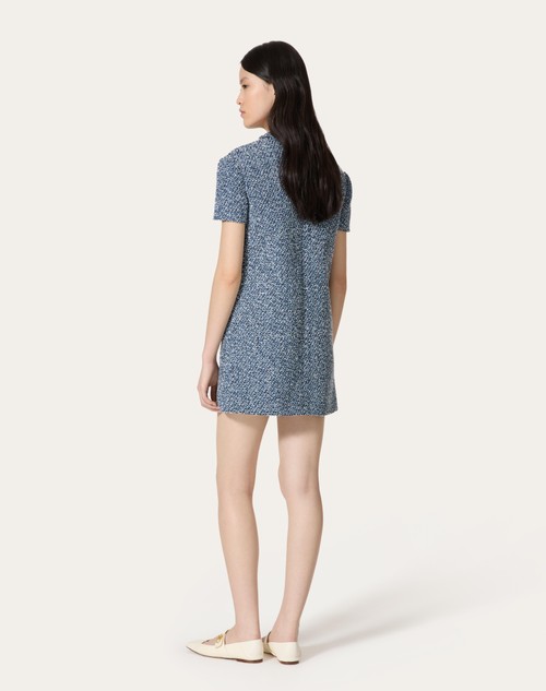 Red Valentino ABITO CORTO IN DENIM TEXTURED TWEED Moda