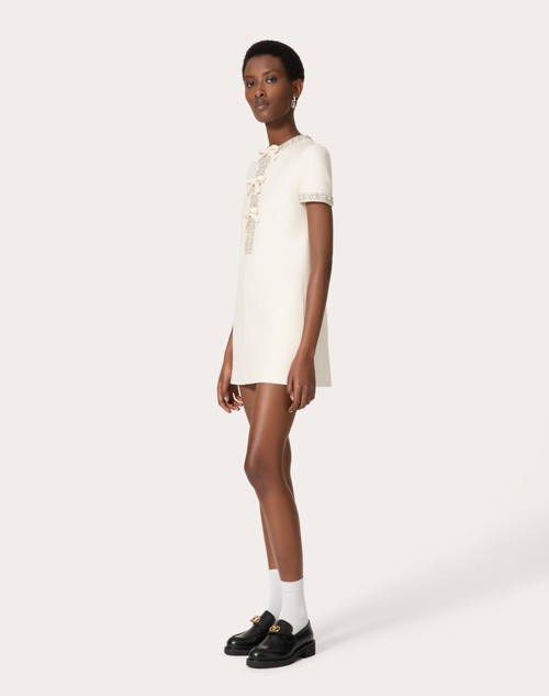 Red Valentino ABITO CORTO IN CREPE COUTURE RICAMATO Promozione