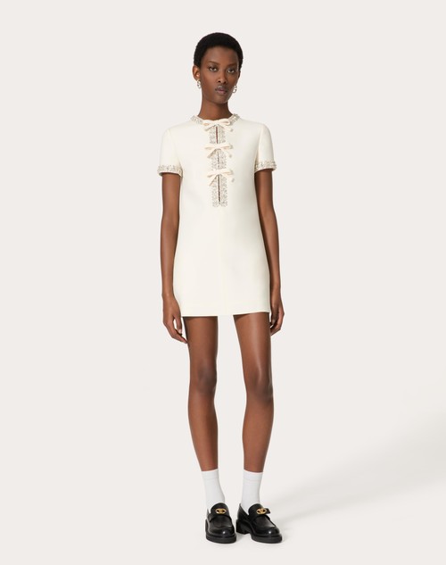 Red Valentino ABITO CORTO IN CREPE COUTURE RICAMATO Promozione