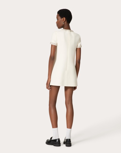Red Valentino ABITO CORTO IN CREPE COUTURE RICAMATO Promozione