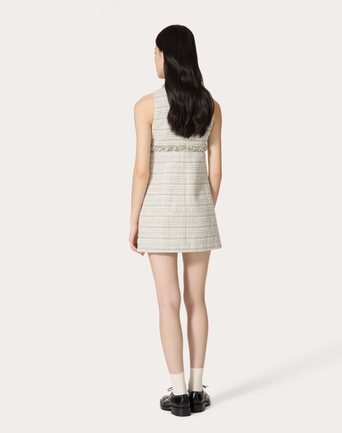 Red Valentino ABITO CORTO IN DELICATE TWEED RICAMATO Spedizione Gratuita