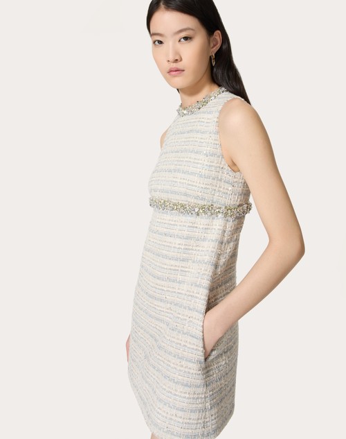 Red Valentino ABITO CORTO IN DELICATE TWEED RICAMATO Spedizione Gratuita