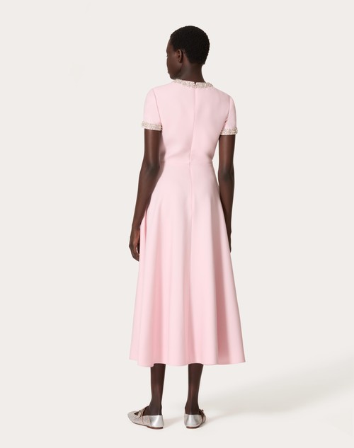 Red Valentino ABITO MIDI IN CREPE COUTURE RICAMATO Soddisfazione Garantita