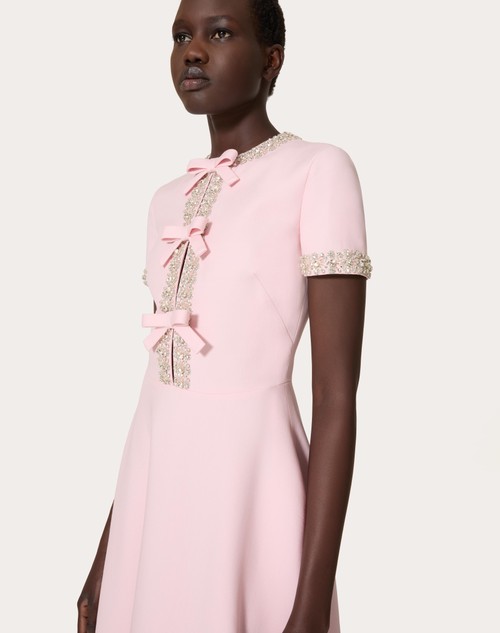 Red Valentino ABITO MIDI IN CREPE COUTURE RICAMATO Soddisfazione Garantita