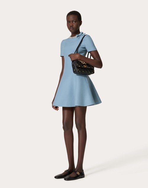 Red Valentino ABITO CORTO IN CREPE COUTURE RICAMATO Qualità Garantita