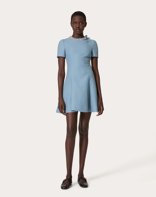 Red Valentino ABITO CORTO IN CREPE COUTURE RICAMATO Qualità Garantita