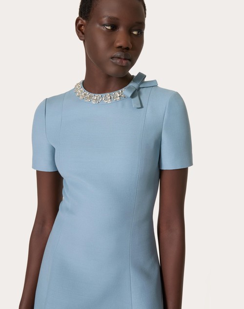 Red Valentino ABITO CORTO IN CREPE COUTURE RICAMATO Qualità Garantita