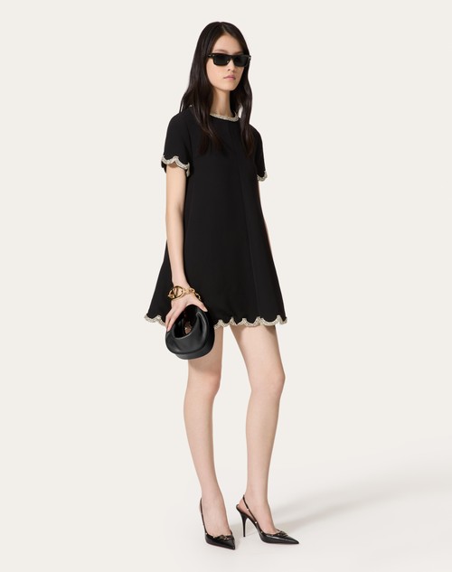 Red Valentino ABITO CORTO IN STRUCTURED COUTURE RICAMATO Consegna Veloce
