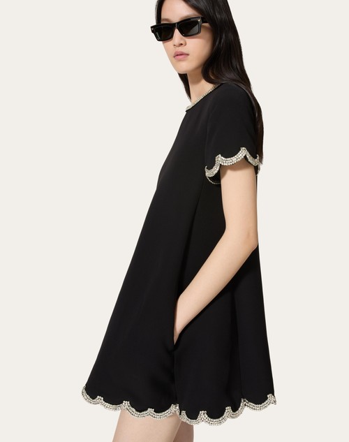 Red Valentino ABITO CORTO IN STRUCTURED COUTURE RICAMATO Consegna Veloce