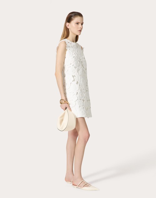Red Valentino ABITO CORTO IN LIGHT DOUBLE SPLITTABLE GABARDINE RICAMATO Sostegno trimestrale