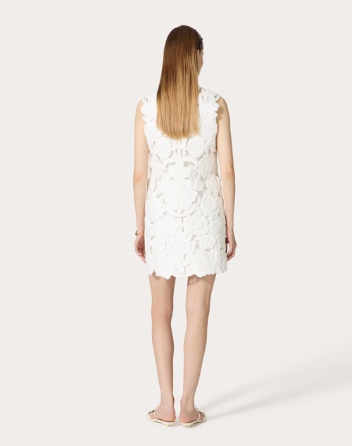 Red Valentino ABITO CORTO IN LIGHT DOUBLE SPLITTABLE GABARDINE RICAMATO Sostegno trimestrale