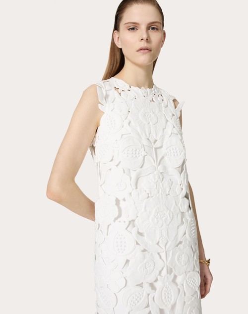 Red Valentino ABITO CORTO IN LIGHT DOUBLE SPLITTABLE GABARDINE RICAMATO Sostegno trimestrale