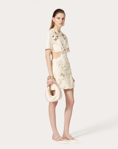 Red Valentino ABITO CORTO IN CREPE COUTURE RICAMATO Fino Al -60%
