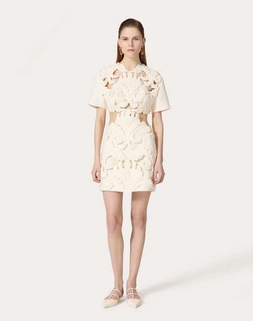 Red Valentino ABITO CORTO IN CREPE COUTURE RICAMATO Fino Al -60%