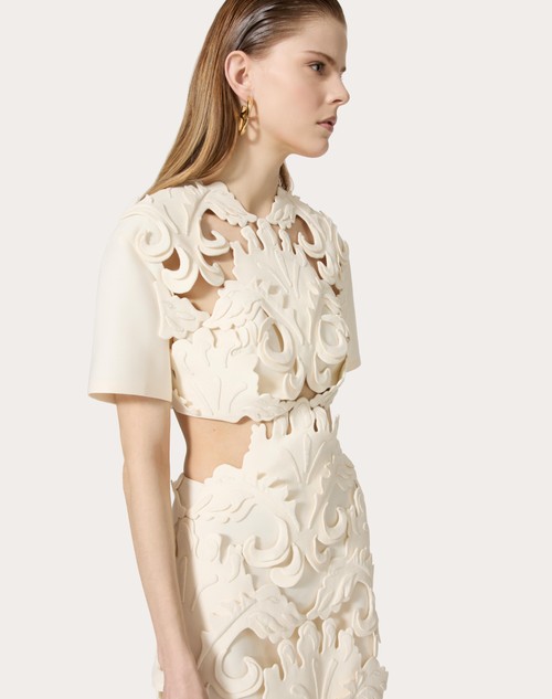 Red Valentino ABITO CORTO IN CREPE COUTURE RICAMATO Fino Al -60%