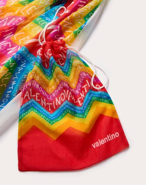 Red Valentino PAREO CON POCHON ESCAPE IN COTONE E SETA In Saldo