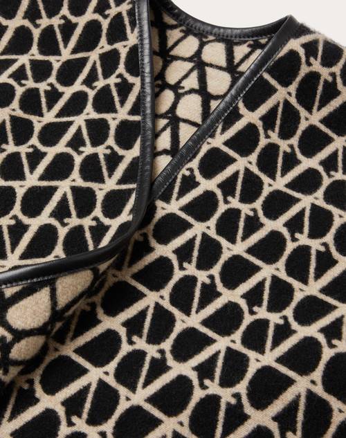 Red Valentino PONCHO TOILE ICONOGRAPHE IN LANA, CASHMERE E PELLE 2025