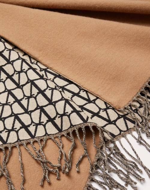 Red Valentino PONCHO DOUBLE TOILE ICONOGRAPHE IN LANA, SETA E CASHMERE In Linea