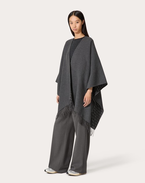 Red Valentino PONCHO DOUBLE TOILE ICONOGRAPHE IN LANA, SETA E CACHEMIRE Qualità