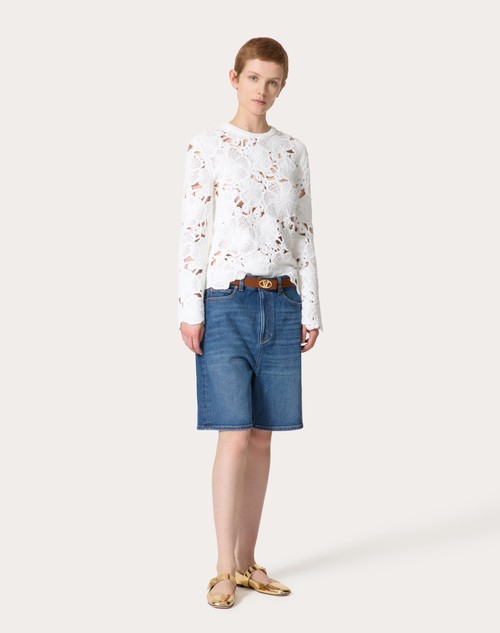 Red Valentino MAGLIA IN COTONE RICAMATA Vendita Economica