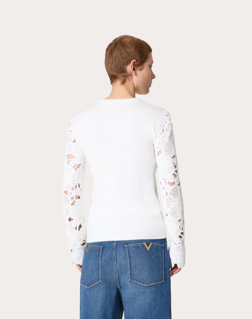 Red Valentino MAGLIA IN COTONE RICAMATA Vendita Economica