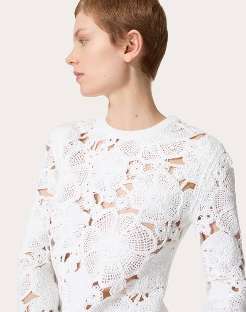Red Valentino MAGLIA IN COTONE RICAMATA Vendita Economica