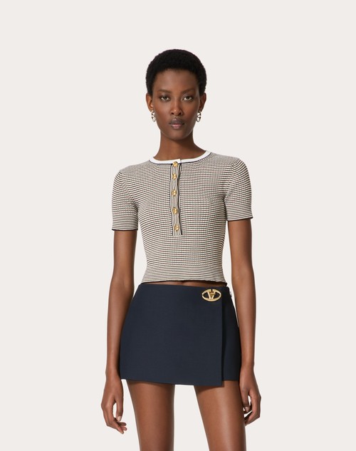 Red Valentino MAGLIA IN COTONE E LUREX Nuova