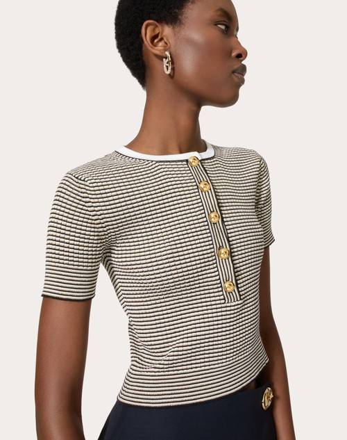 Red Valentino MAGLIA IN COTONE E LUREX Nuova