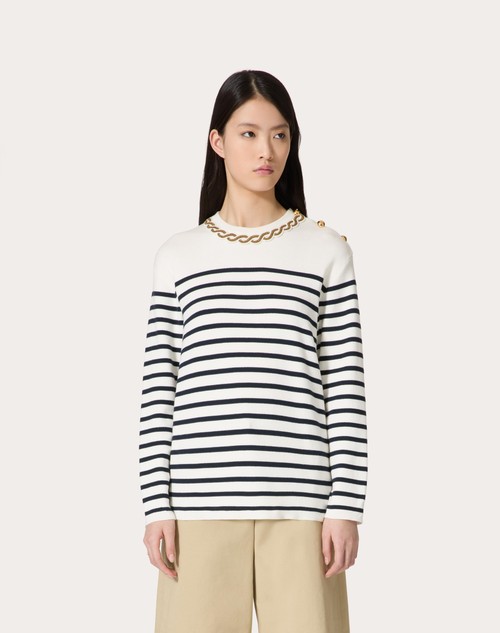 Red Valentino MAGLIA IN COTONE RICAMATA Moda