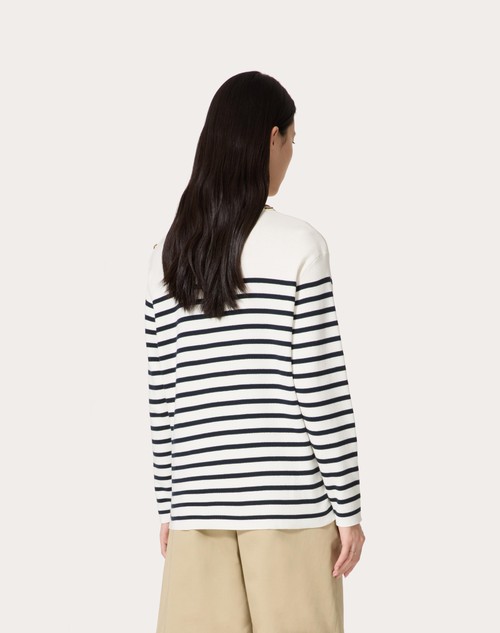 Red Valentino MAGLIA IN COTONE RICAMATA Moda