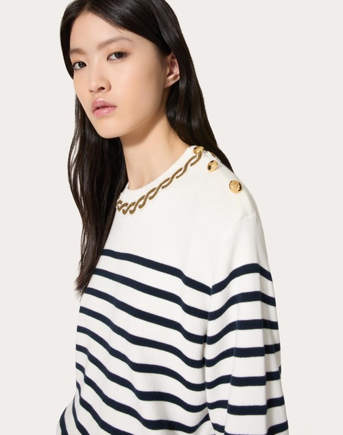 Red Valentino MAGLIA IN COTONE RICAMATA Moda