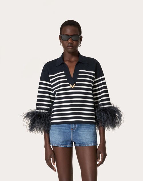 Red Valentino MAGLIA IN COTONE CON PIUME Italy