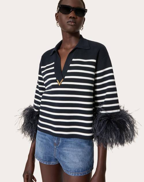 Red Valentino MAGLIA IN COTONE CON PIUME Italy