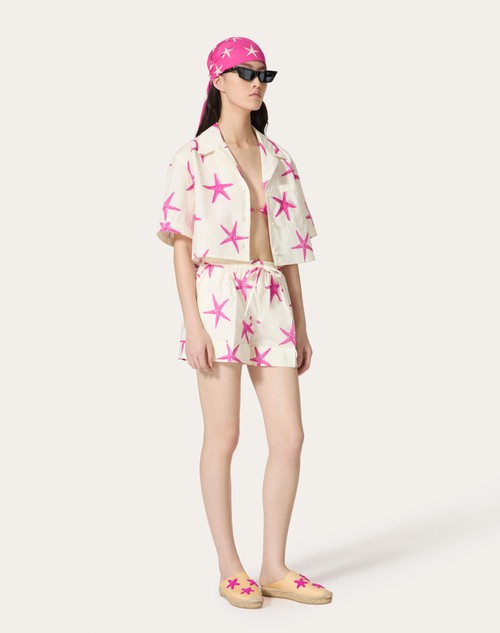 Red Valentino SHORTS IN POPELINE STARFISH Saldi