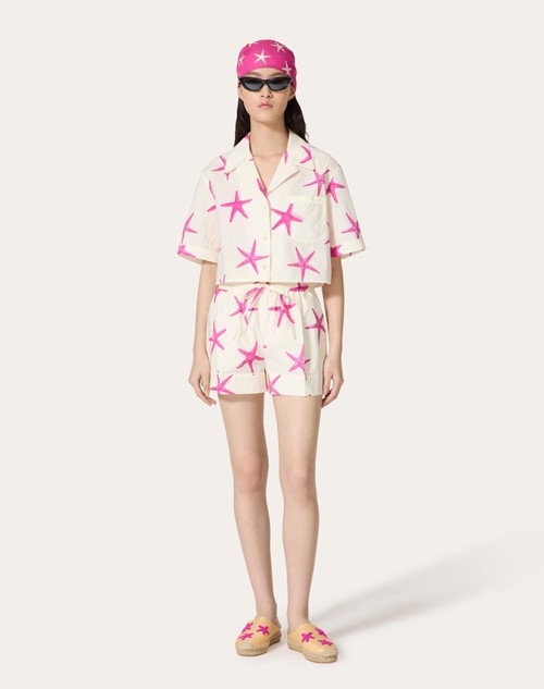 Red Valentino SHORTS IN POPELINE STARFISH Saldi