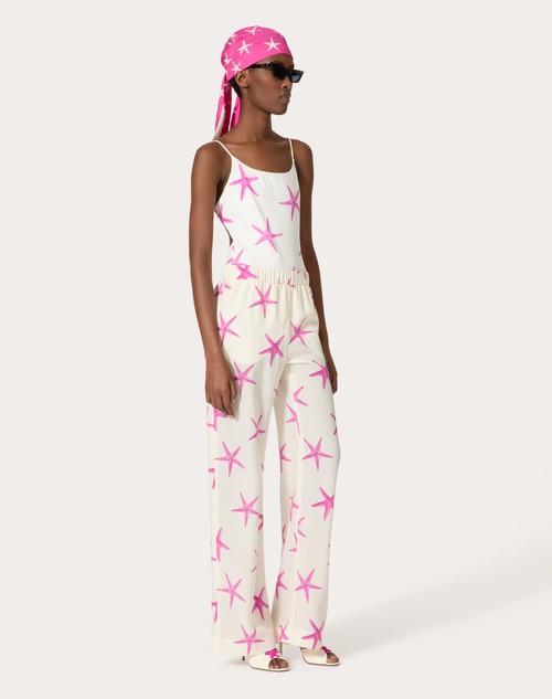 Red Valentino PANTALONI IN CREPE DE CHINE STARFISH Offerte