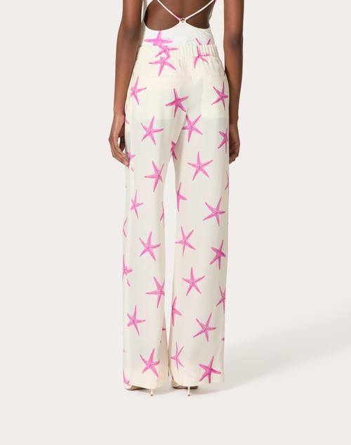 Red Valentino PANTALONI IN CREPE DE CHINE STARFISH Offerte