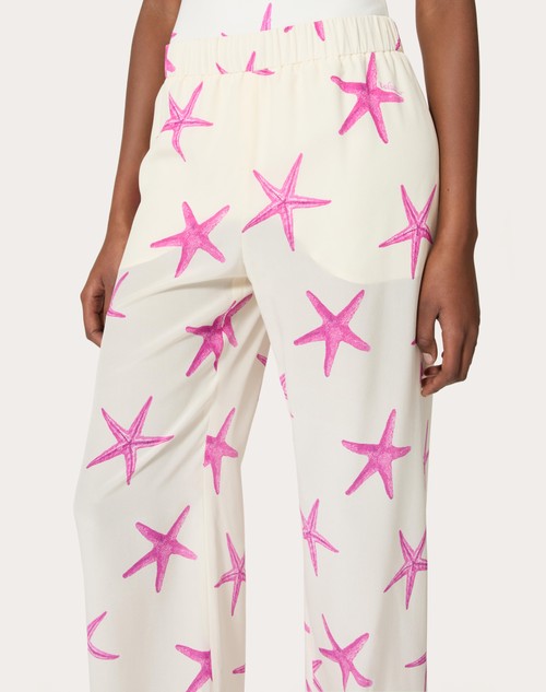 Red Valentino PANTALONI IN CREPE DE CHINE STARFISH Offerte