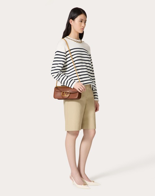 Red Valentino BERMUDA IN DIAGONAL COTTON LINEN Vendita Calda