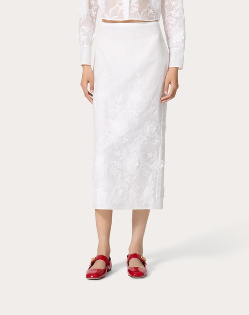 Red Valentino GONNA MIDI IN CAMELLIA ORGANDIS Acquista Ora