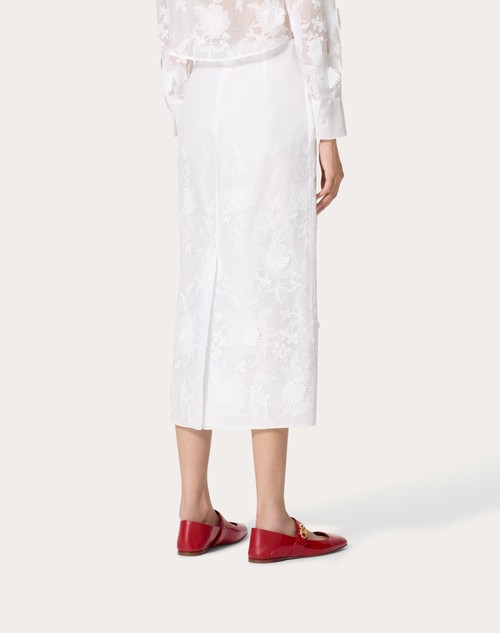 Red Valentino GONNA MIDI IN CAMELLIA ORGANDIS Acquista Ora