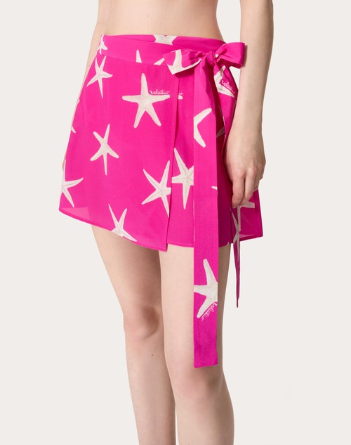 Red Valentino GONNA IN CREPE DE CHINE STARFISH Consegna Veloce