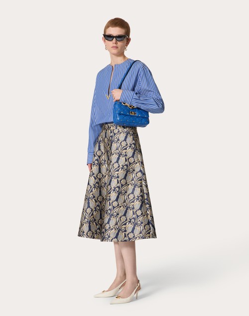 Red Valentino GONNA MIDI IN BROCCATO METAMORPHOS TULIPS Prezzo Ridotto