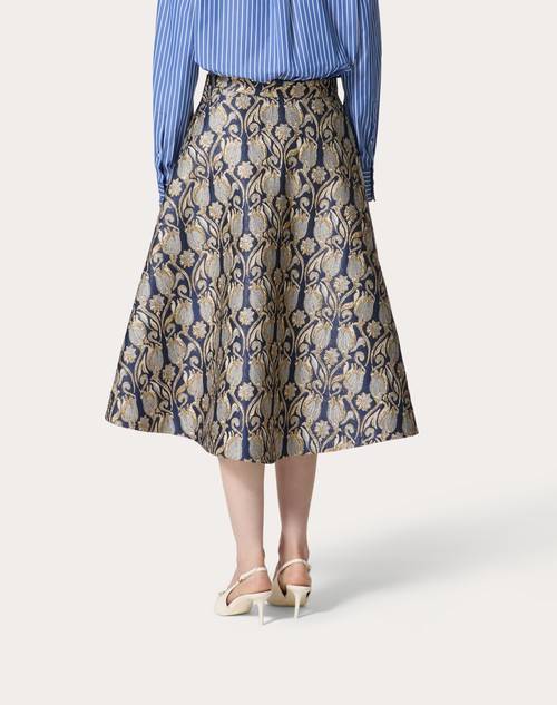 Red Valentino GONNA MIDI IN BROCCATO METAMORPHOS TULIPS Prezzo Ridotto